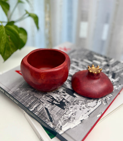 Handcrafted Pomegranate Keepsake Jar | Artisan Jewelry & Keepsake Box