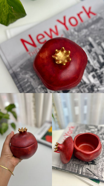 Handcrafted Pomegranate Keepsake Jar | Artisan Jewelry & Keepsake Box