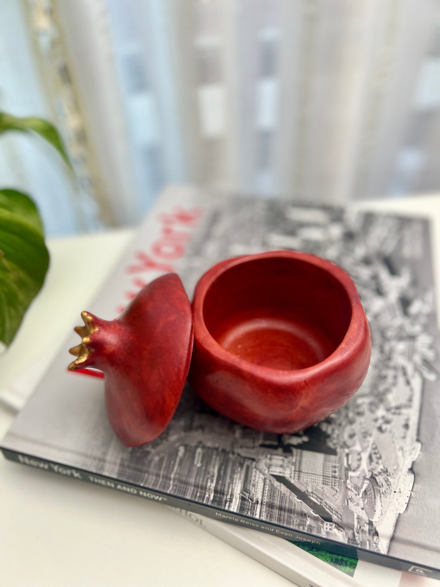 Handcrafted Pomegranate Keepsake Jar | Artisan Jewelry & Keepsake Box