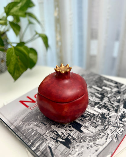 Handcrafted Pomegranate Keepsake Jar | Artisan Jewelry & Keepsake Box