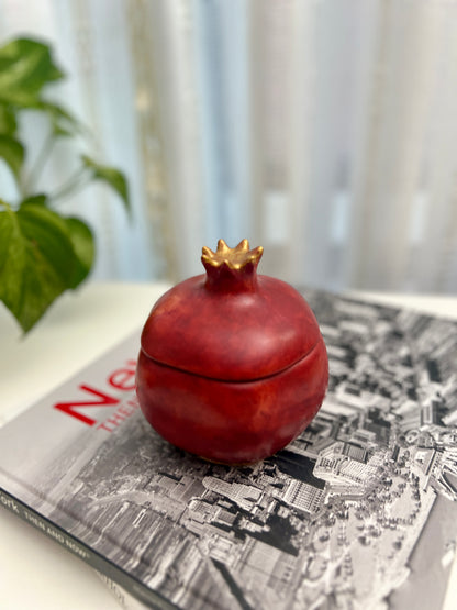 Handcrafted Pomegranate Keepsake Jar | Artisan Jewelry & Keepsake Box