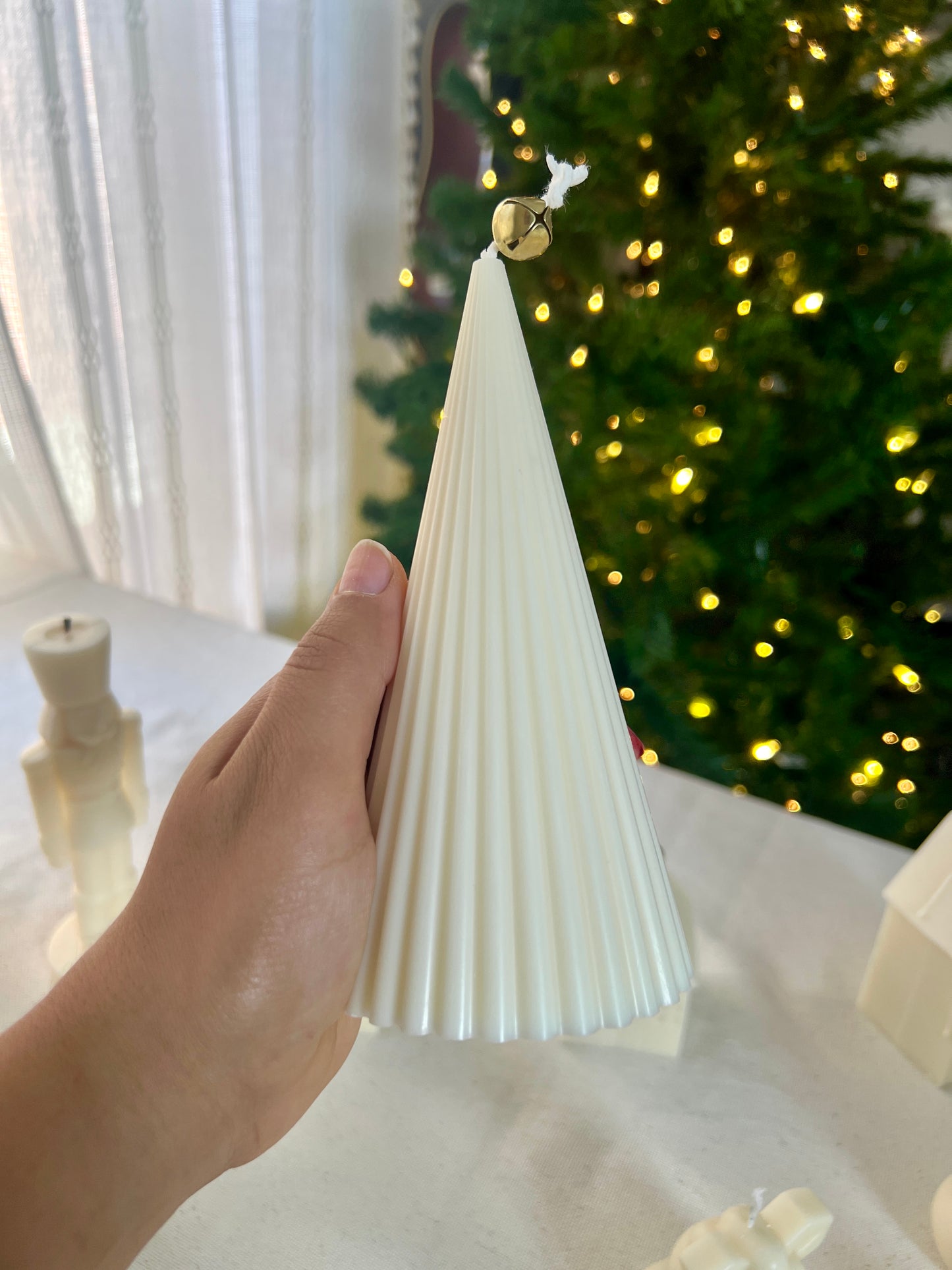 Fluted Christmas Tree Candle