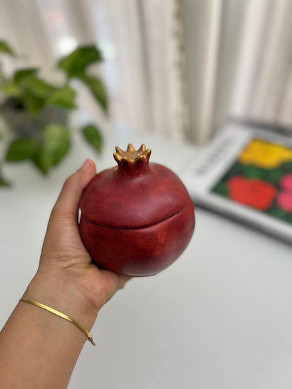 Handcrafted Pomegranate Keepsake Jar | Artisan Jewelry & Keepsake Box