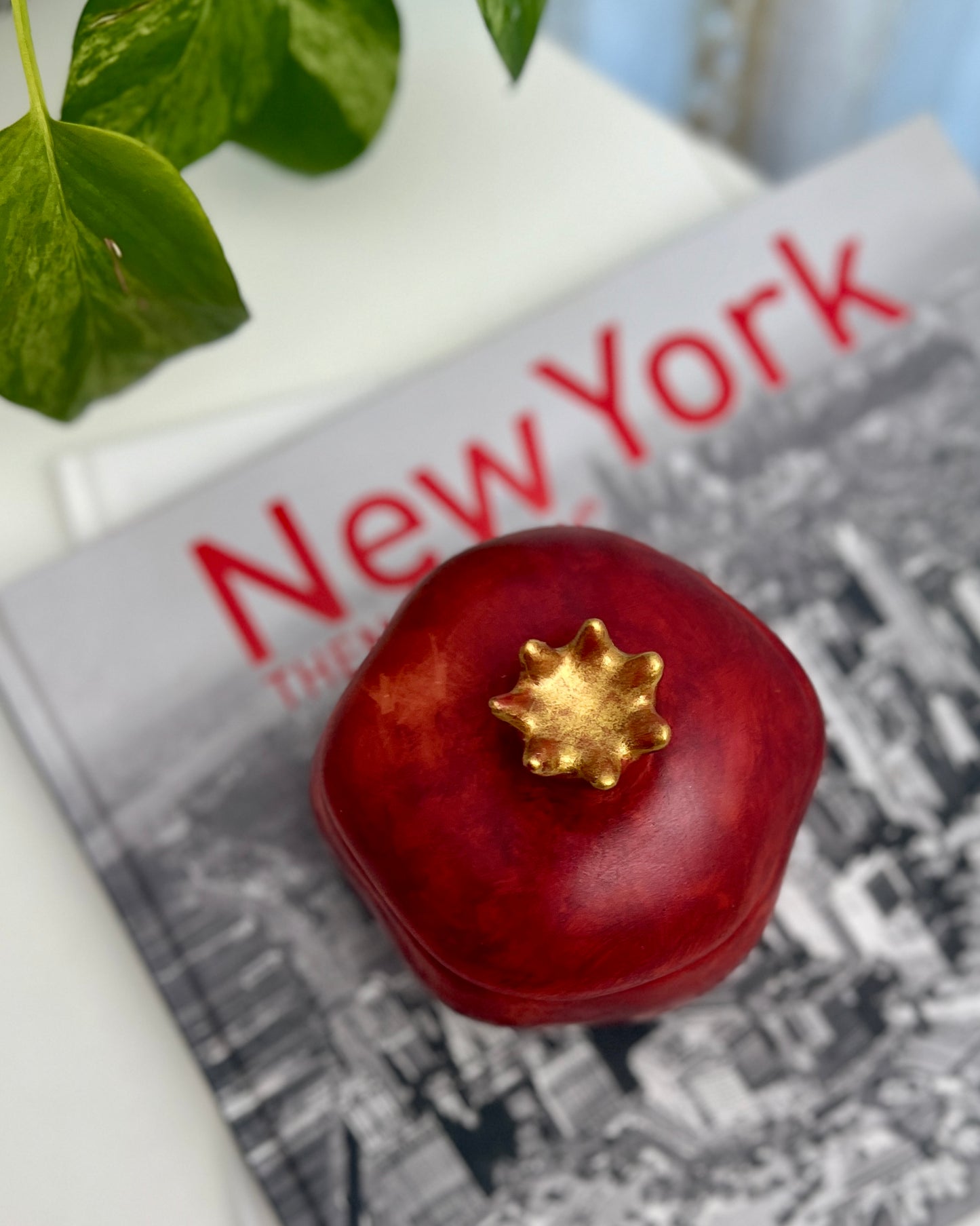 Handcrafted Pomegranate Keepsake Jar | Artisan Jewelry & Keepsake Box
