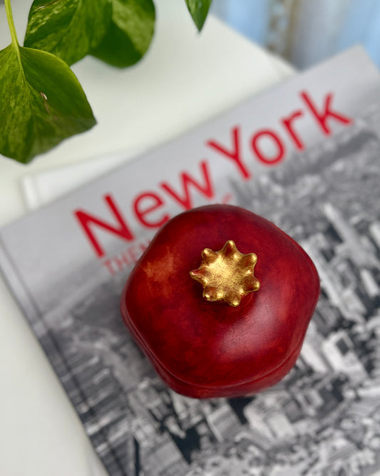 Handcrafted Pomegranate Keepsake Jar | Artisan Jewelry & Keepsake Box