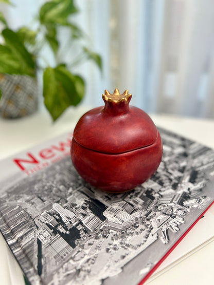 Handcrafted Pomegranate Keepsake Jar | Artisan Jewelry & Keepsake Box
