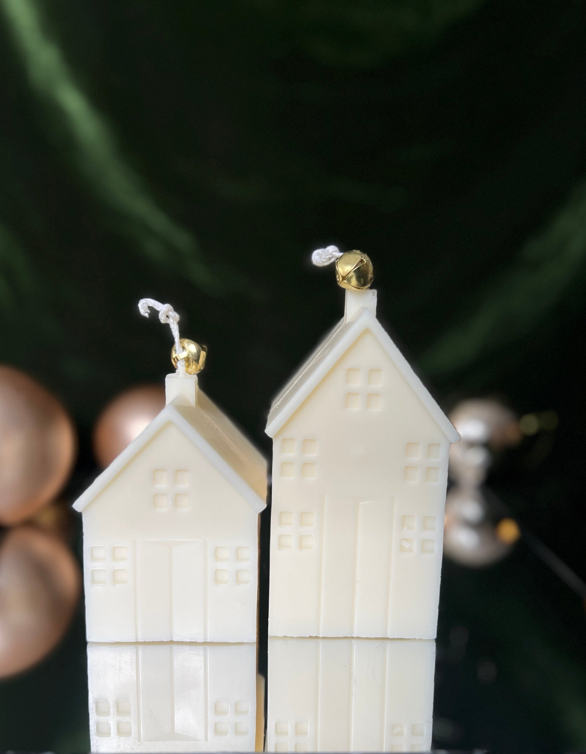 2 Christmas  trees candles