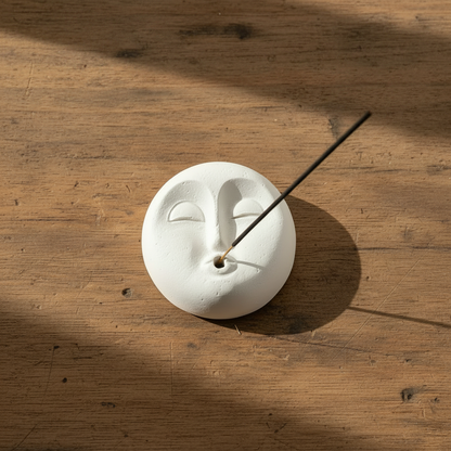 Moon Face Incense Holder – Clean Flat Lay