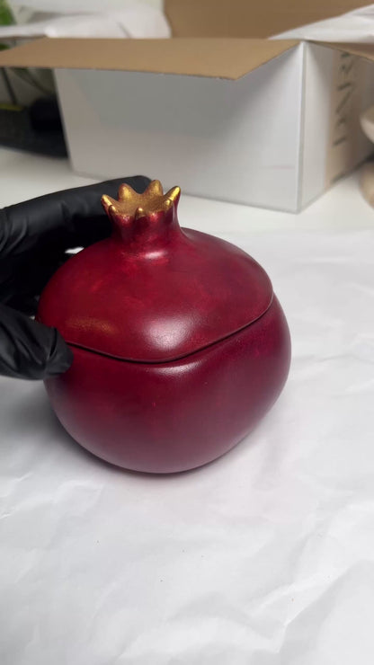 Handcrafted Pomegranate Keepsake Jar | Artisan Jewelry & Keepsake Box