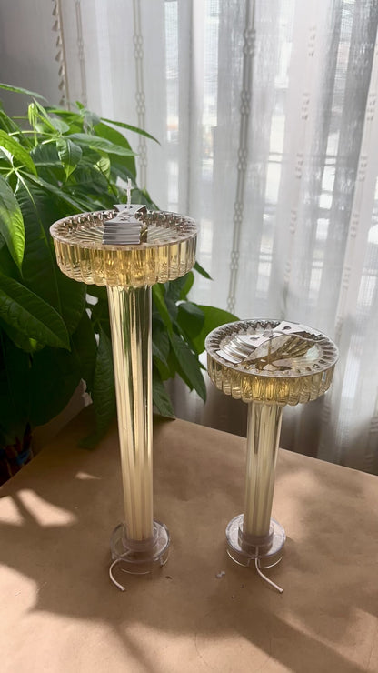 Bella Sculptural Pillar Set - Ribbed Decorative Candles - Soy & Coconut Wax Blend